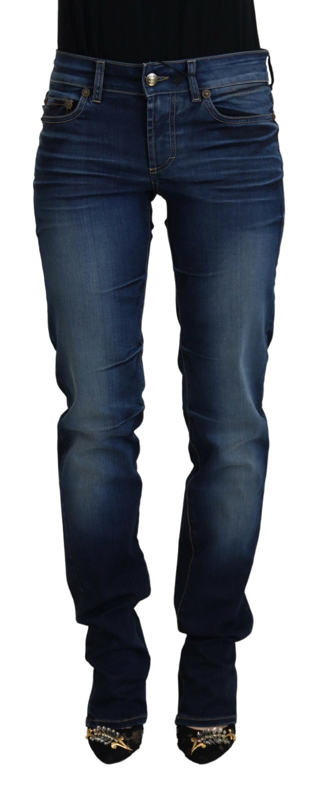 Low-Waist Denim Jeans — Blue
