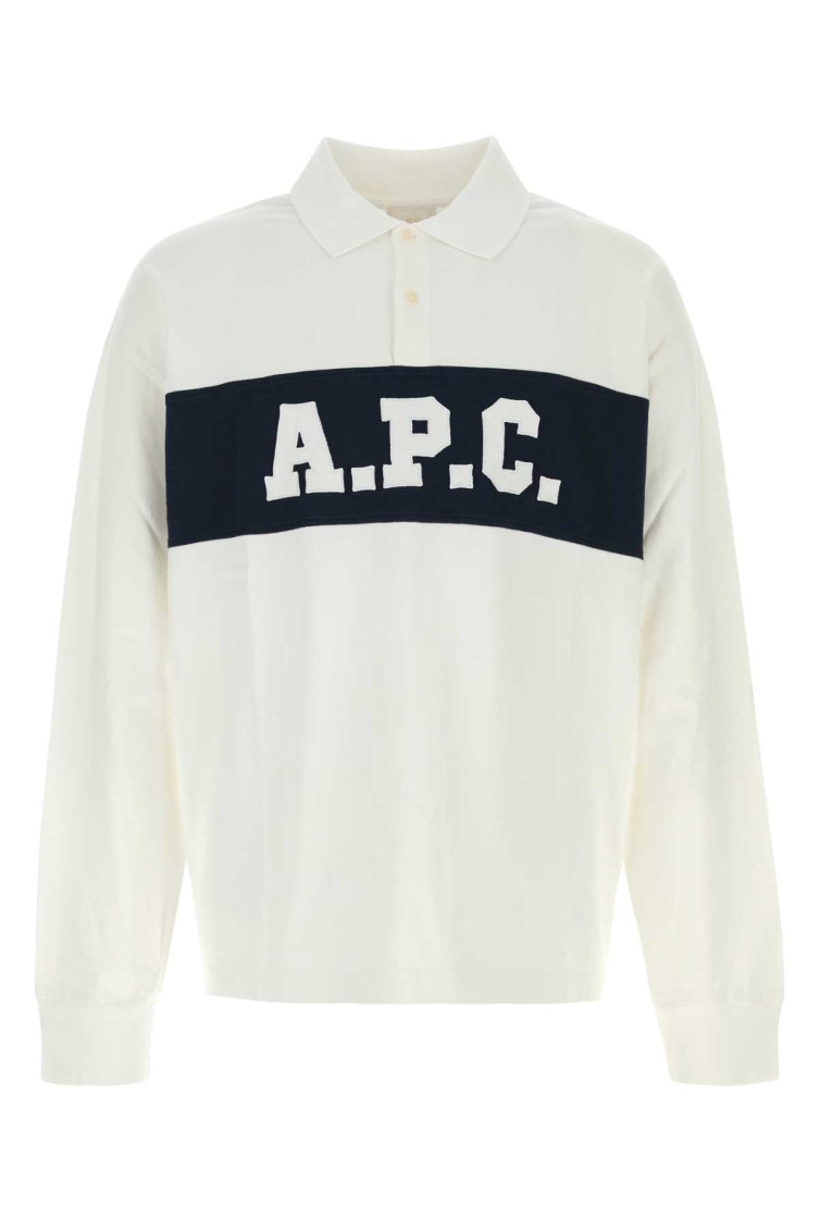 A. p.c. Logo-print Long-sleeve Polo Shirt