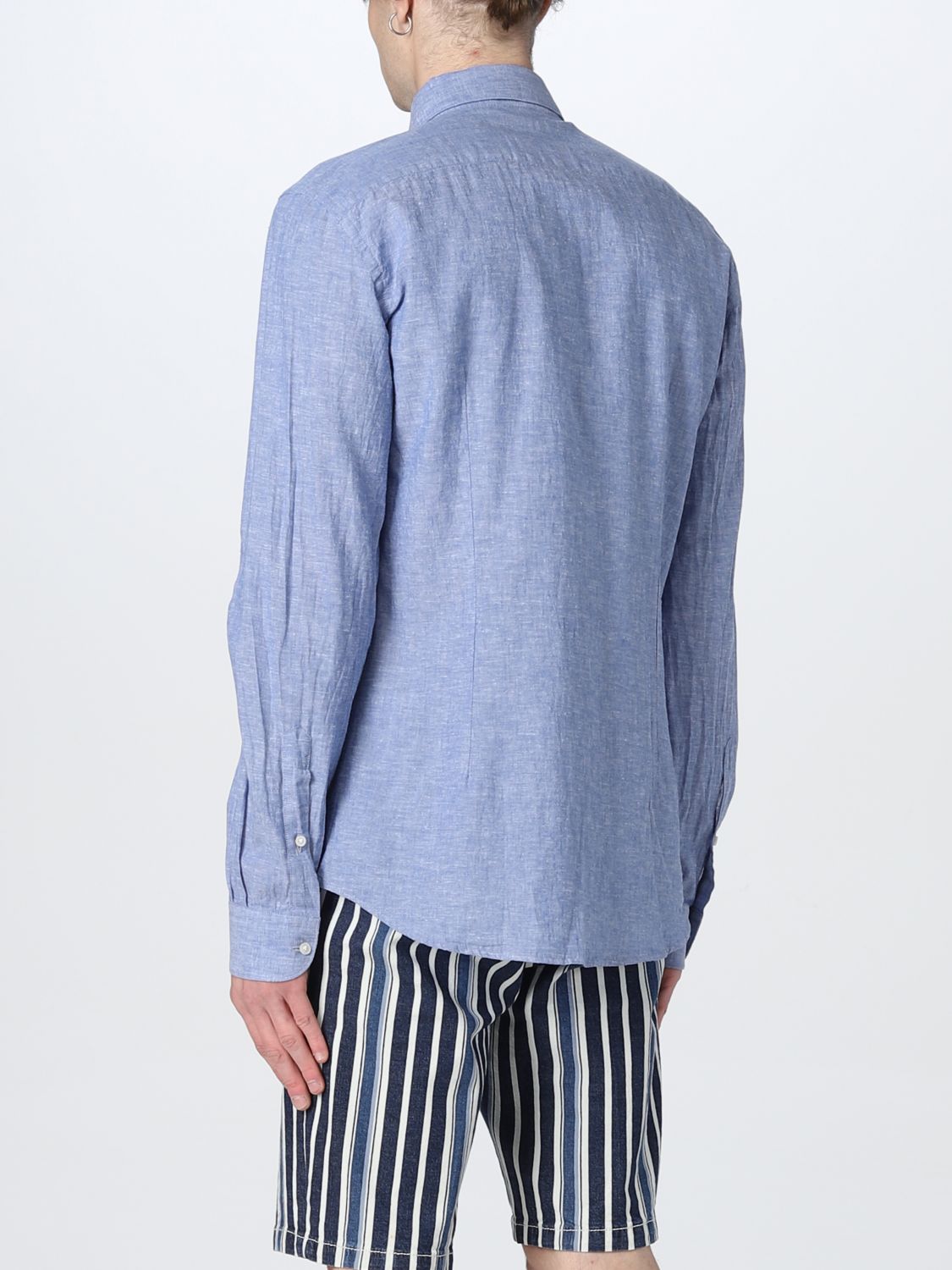 Shirt Men color Gnawed Blue