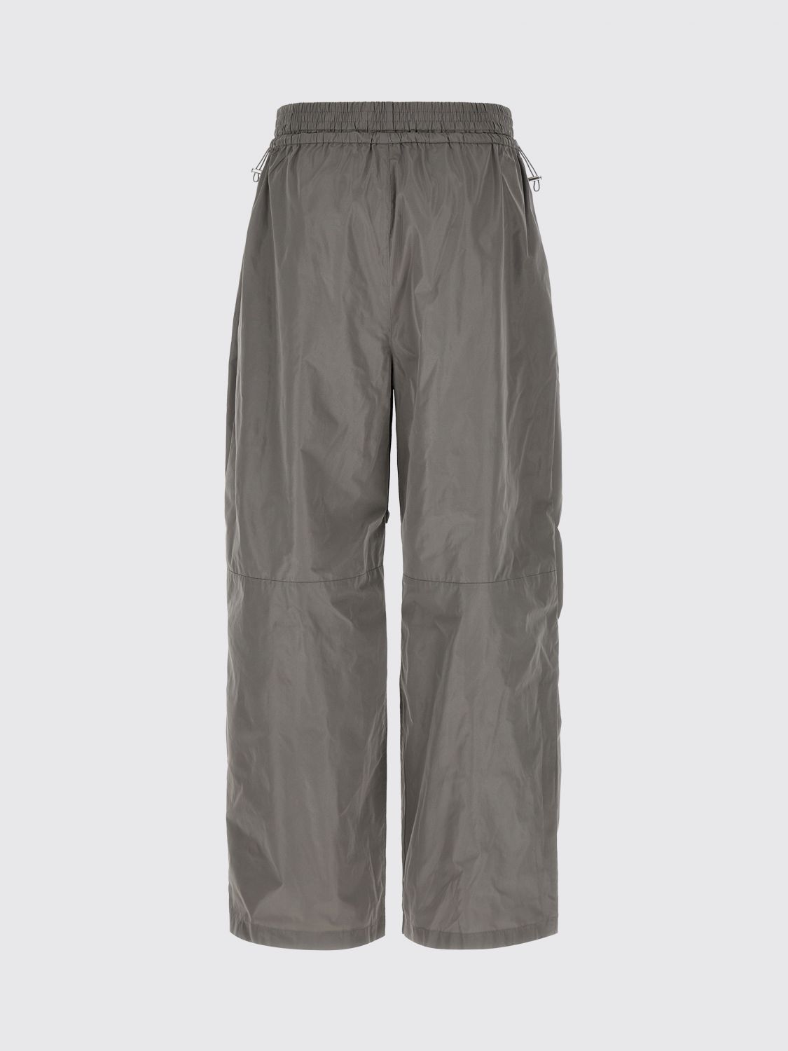 High-Waisted Wide-Leg Trousers in Grey Technical Fabric