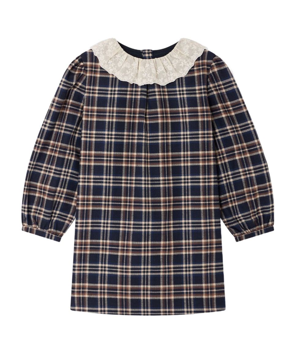 Baptistine checked dress in organic cotton