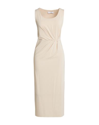 Woman Midi dress Beige Size 8 Acetate, Polyamide, Elastane