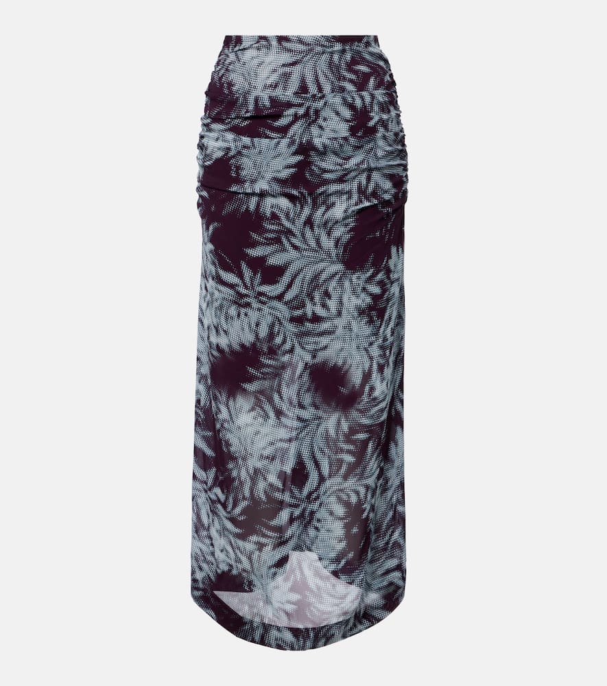 Printed chiffon midi skirt