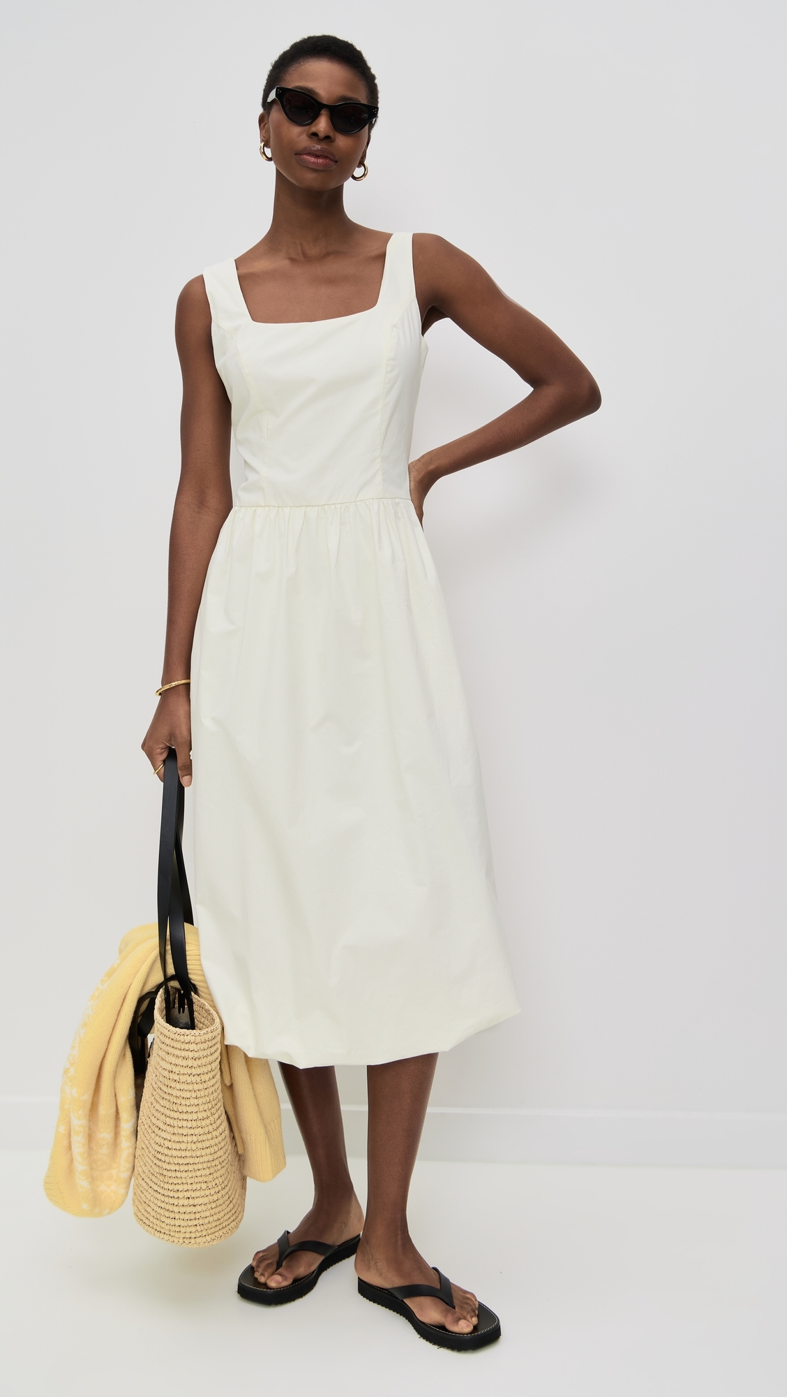 Bubble Hem Dress Cream