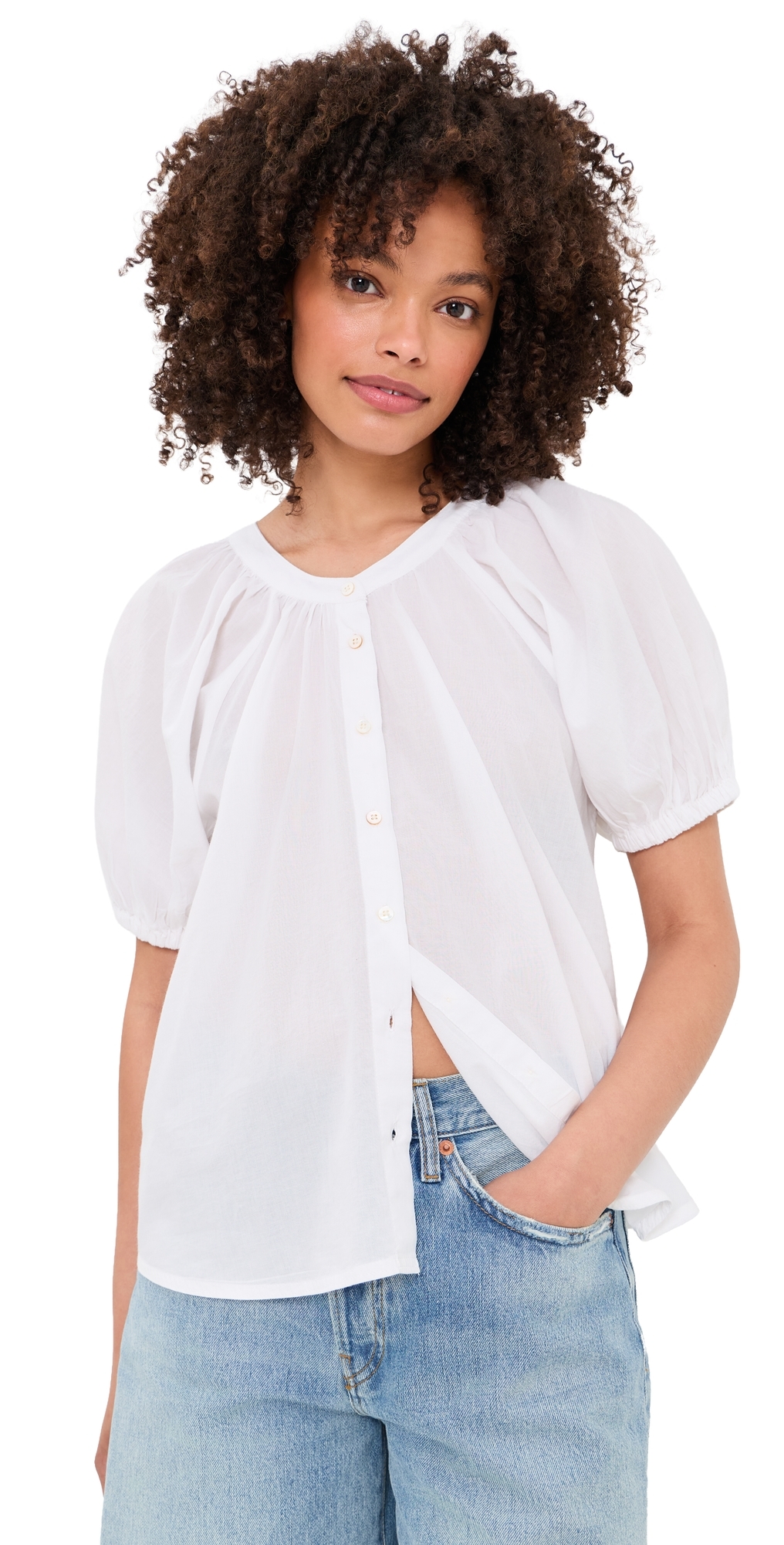 Voile Lettie Top White