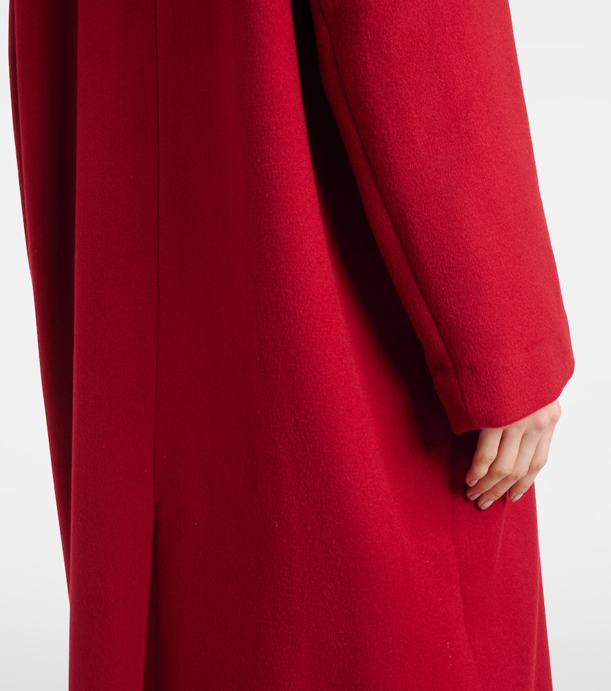 Serge wool-blend overcoat