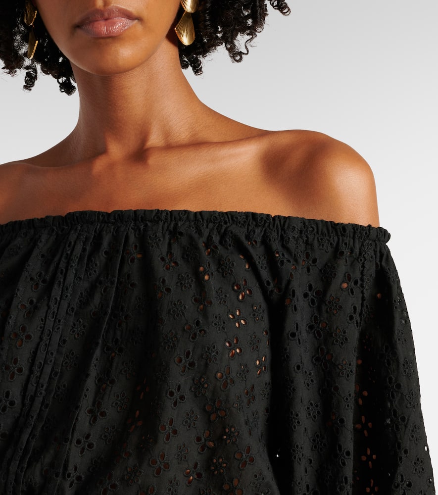 Off-shoulder cotton crop top