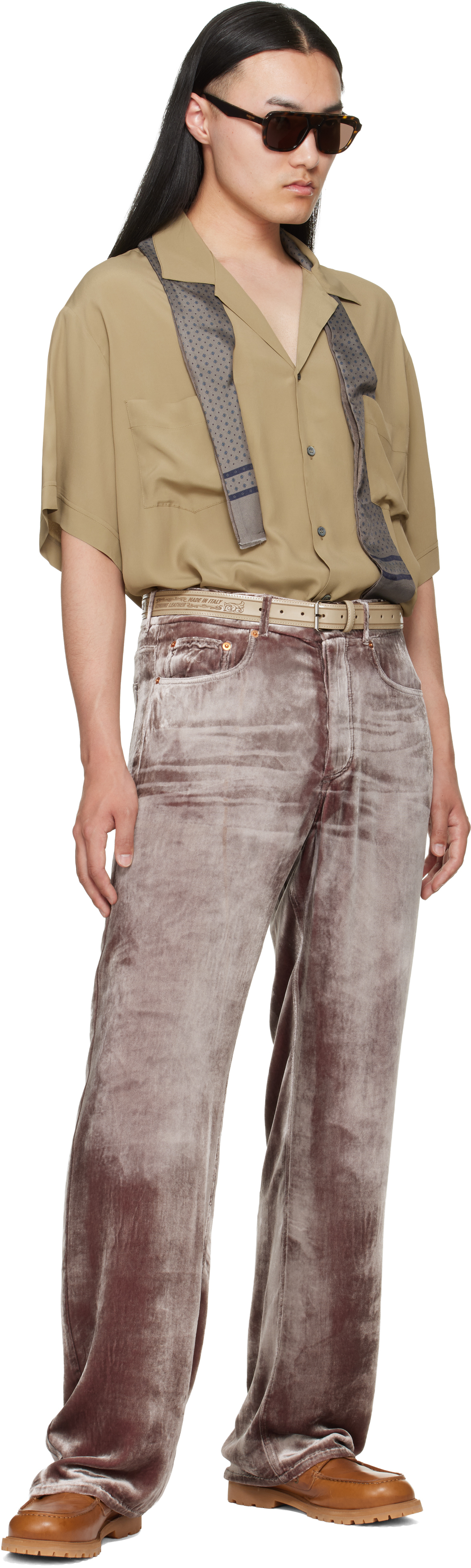 Pink Laser Flattone Silk Jeans