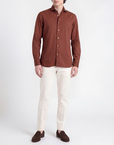Man Shirt Light brown Size 16 Cotton