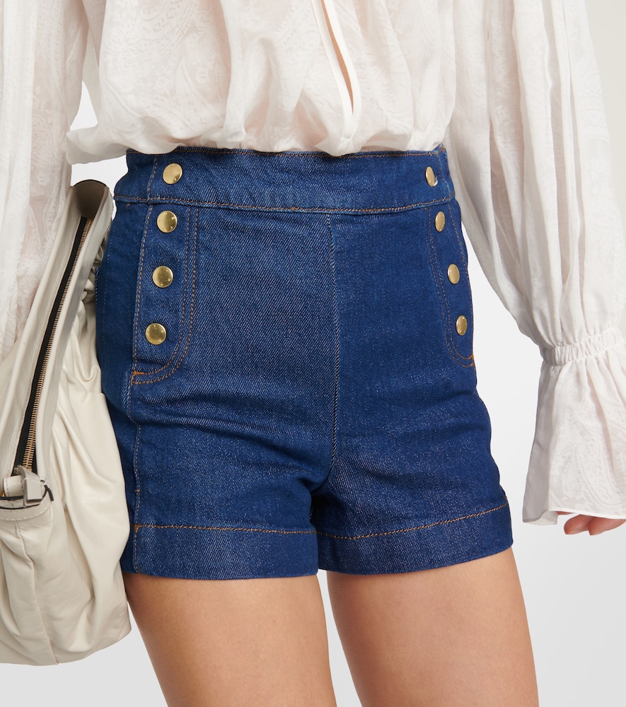 Sailor high-rise denim shorts