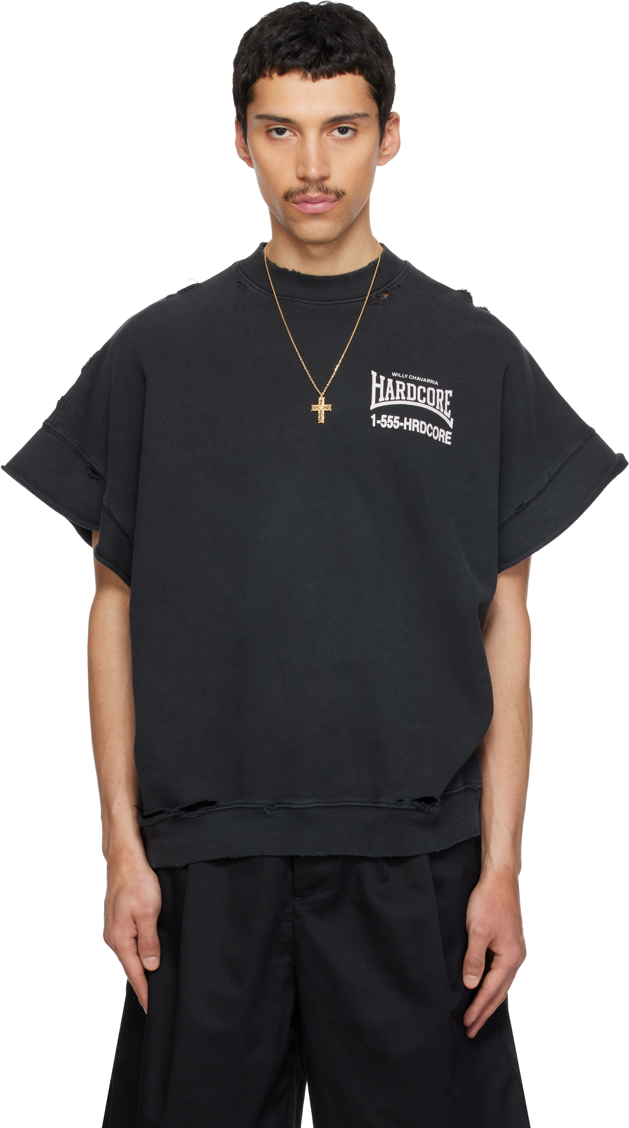 Black 'Hardcore' Muscle T-shirt