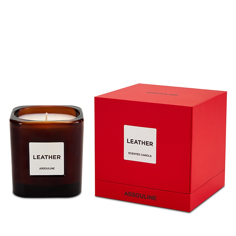 Library Leather scented candle (260g) - Brown