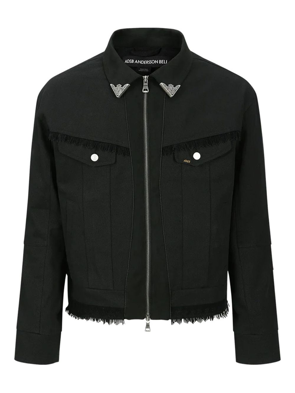 Fringed-detailed jacket - Black
