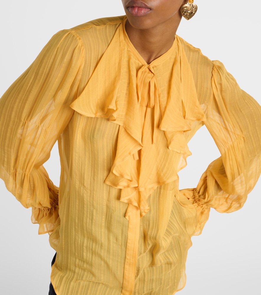 Ruffled silk blouse