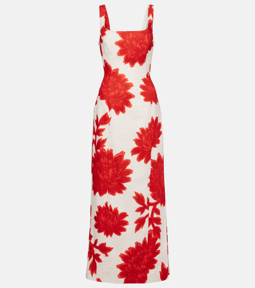 Floral linen maxi dress