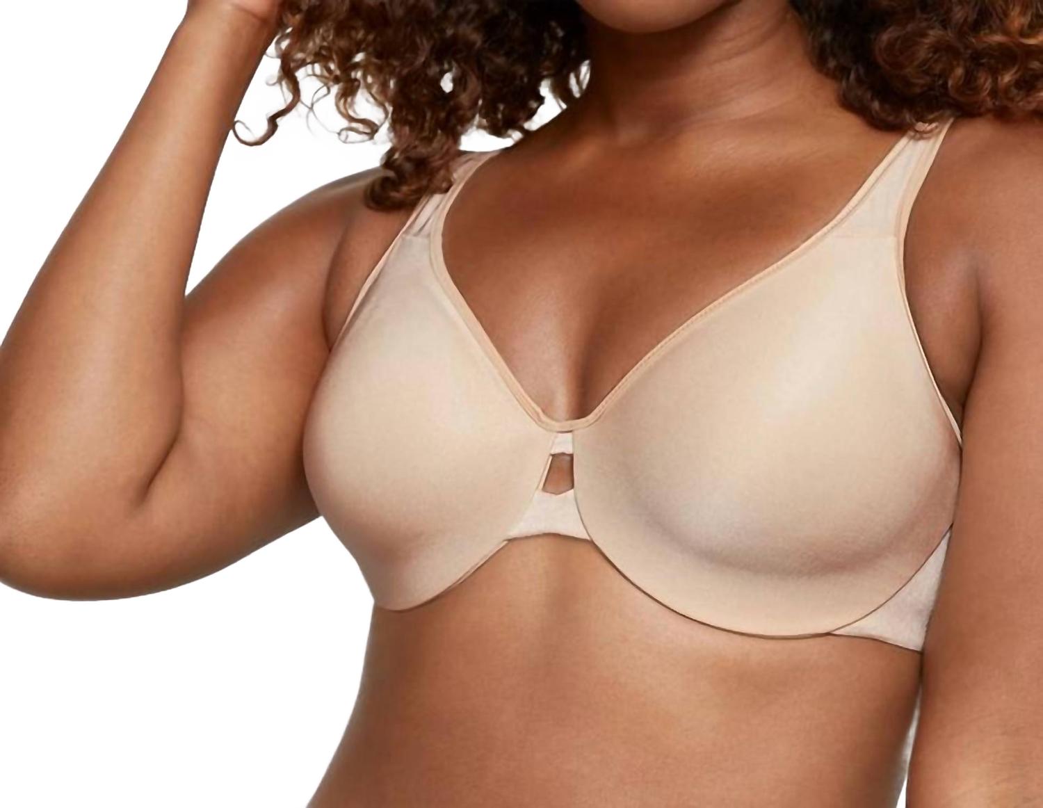 Lilyette Minimizer Plunge Into Comfort Keyhole Underwire Bra In Taupe