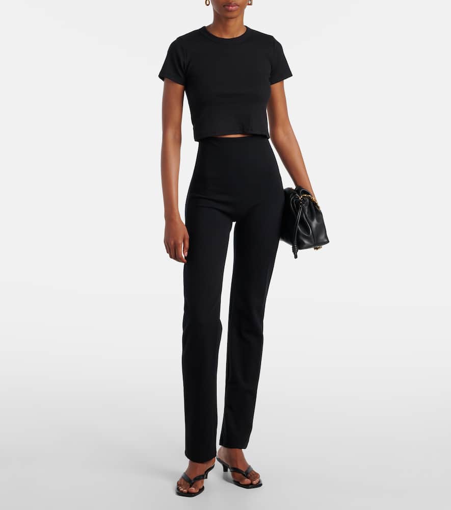 Kelly cropped cotton-blend jersey T-shirt