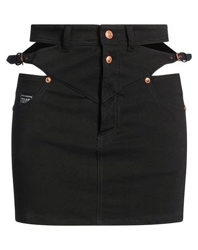 Woman Denim skirt Black Size 22 Cotton, Elastane