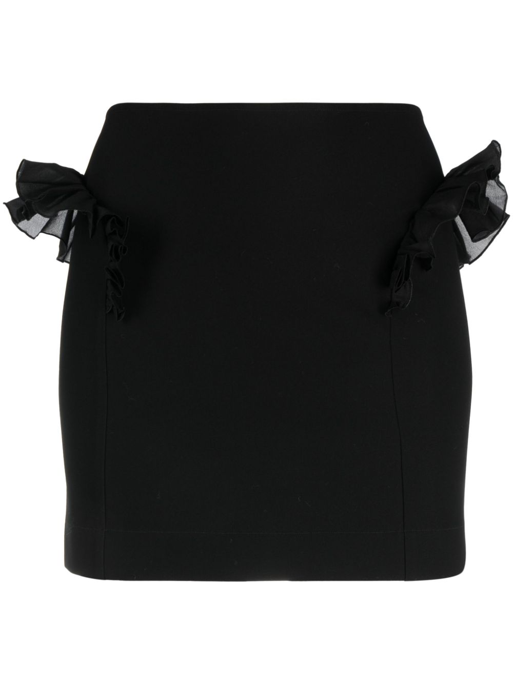 Ruffle-trim miniskirt - Black