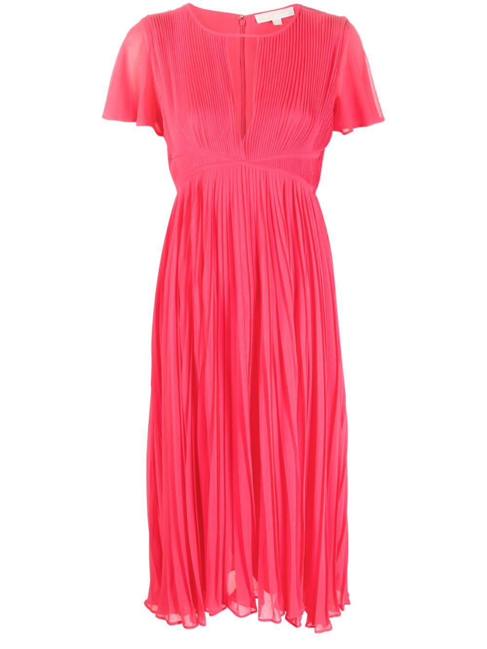 Ribbed-detail midi dress - Blue