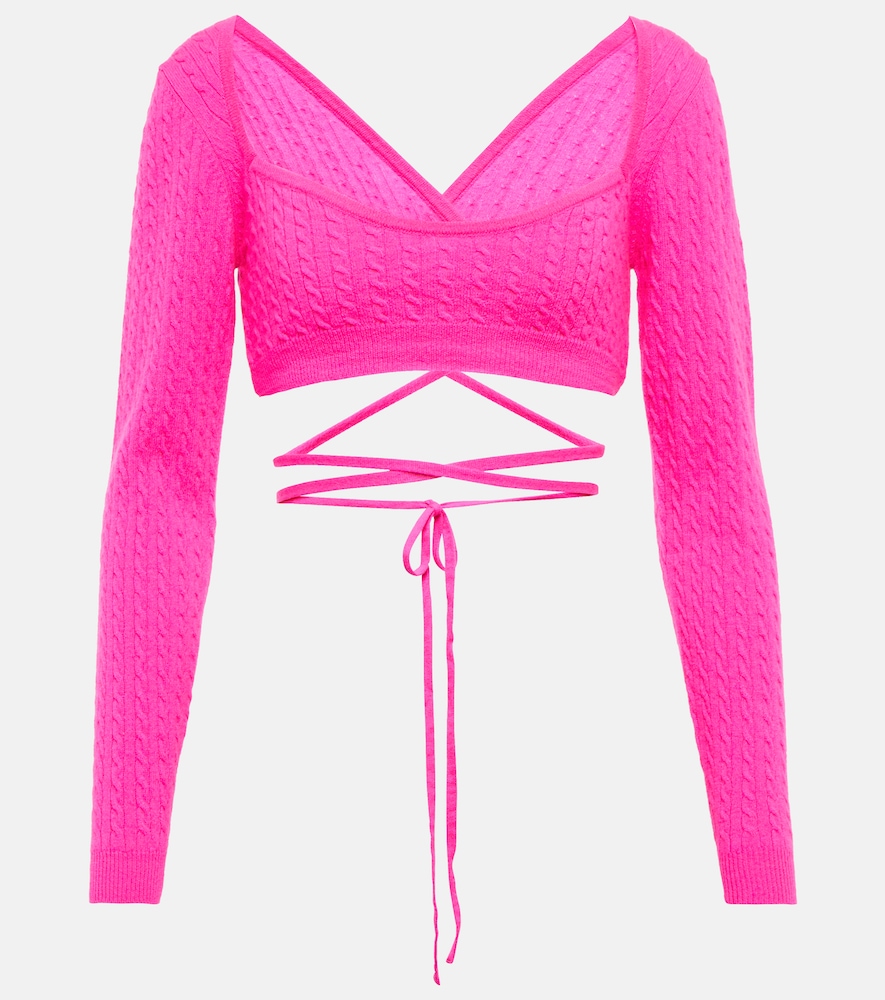 Cropped wool and cashmere sweater