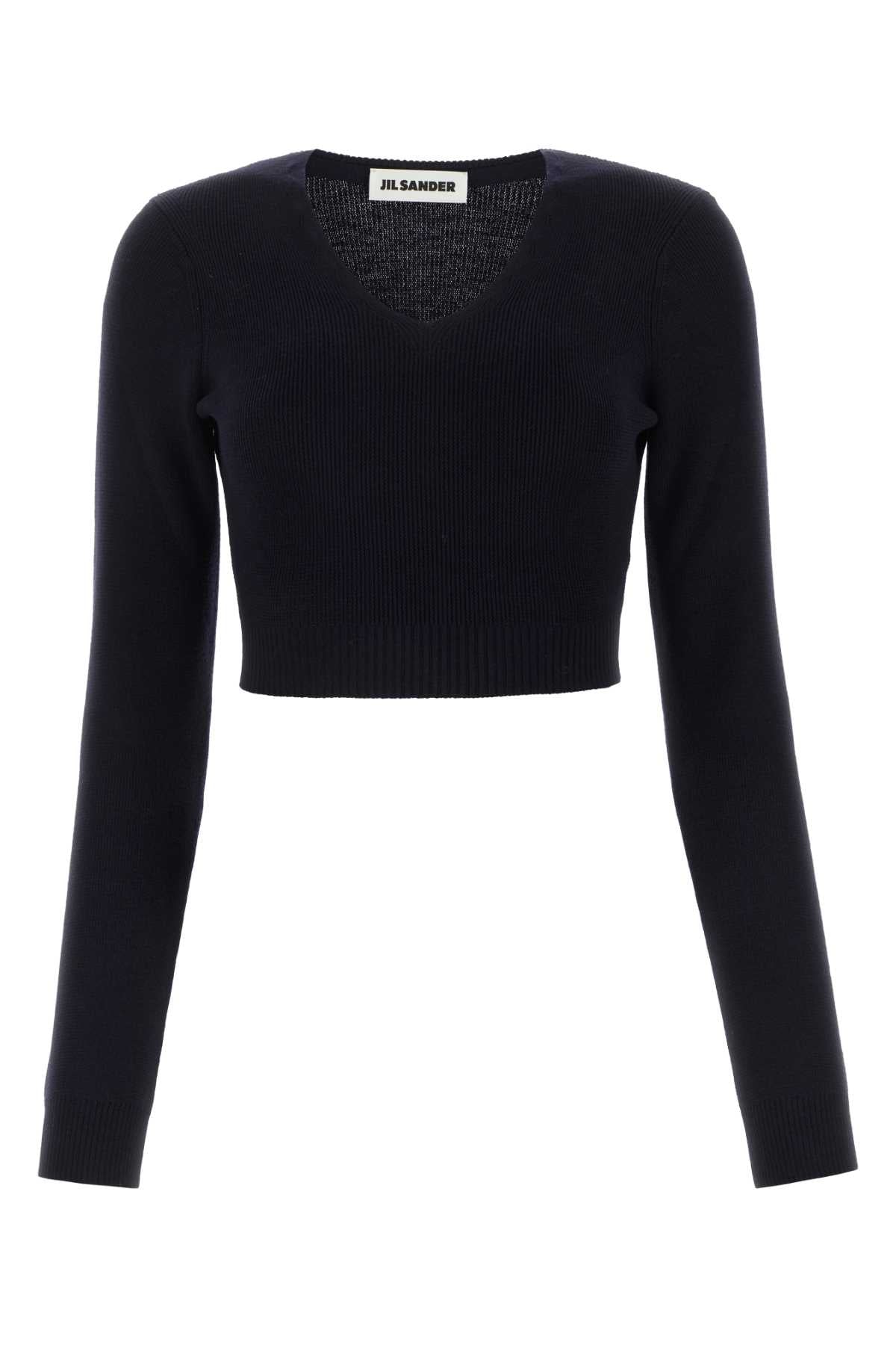 Ribbed Wool Sweater — Navy