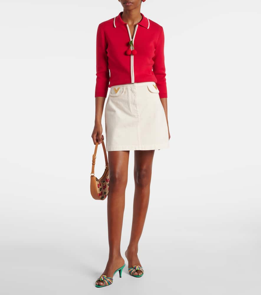VGold denim skirt