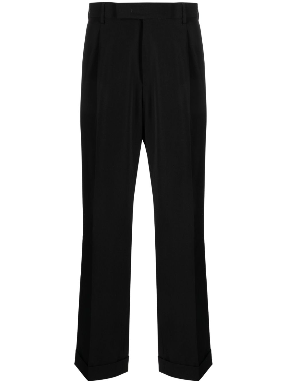 Straight-leg virgin wool chino trousers - Black