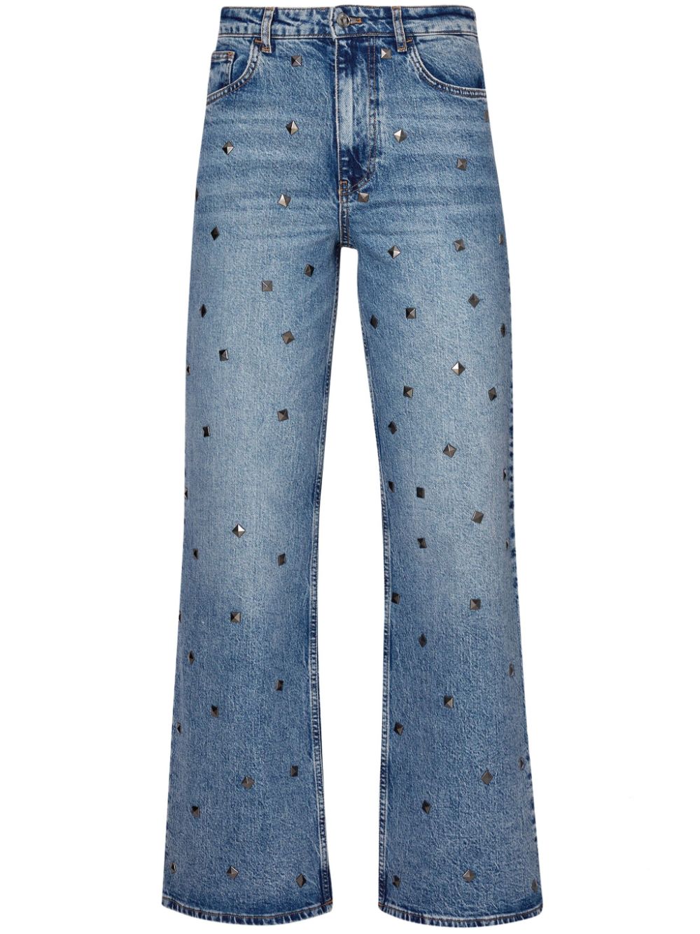 Stud-embellished flared jeans - Blue
