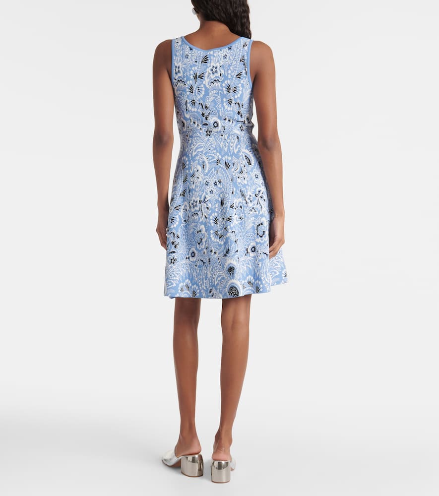 Paisley knitted jacquard minidress