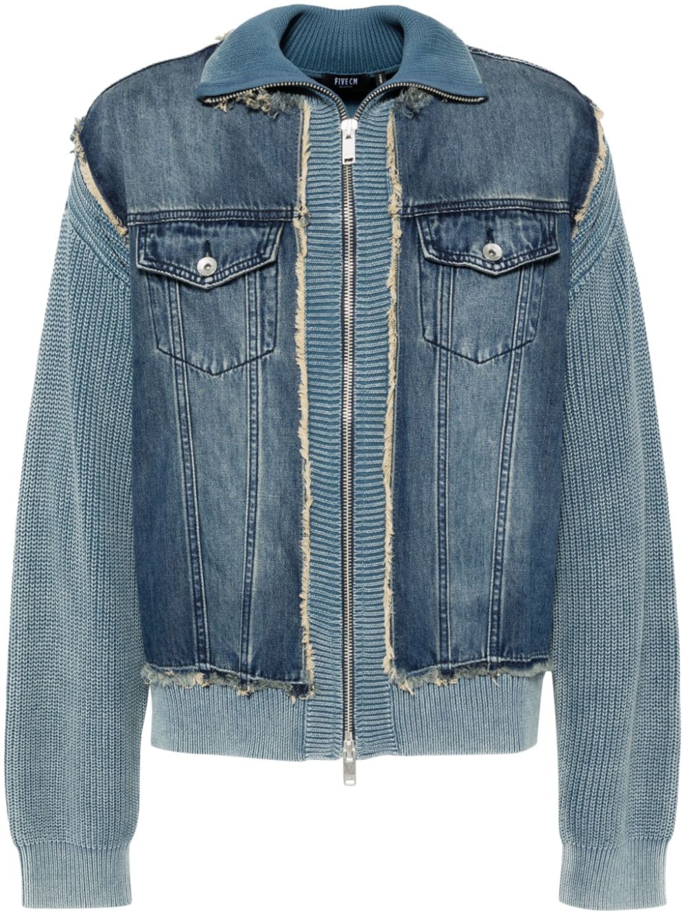 Knitted denim jacket - Blue