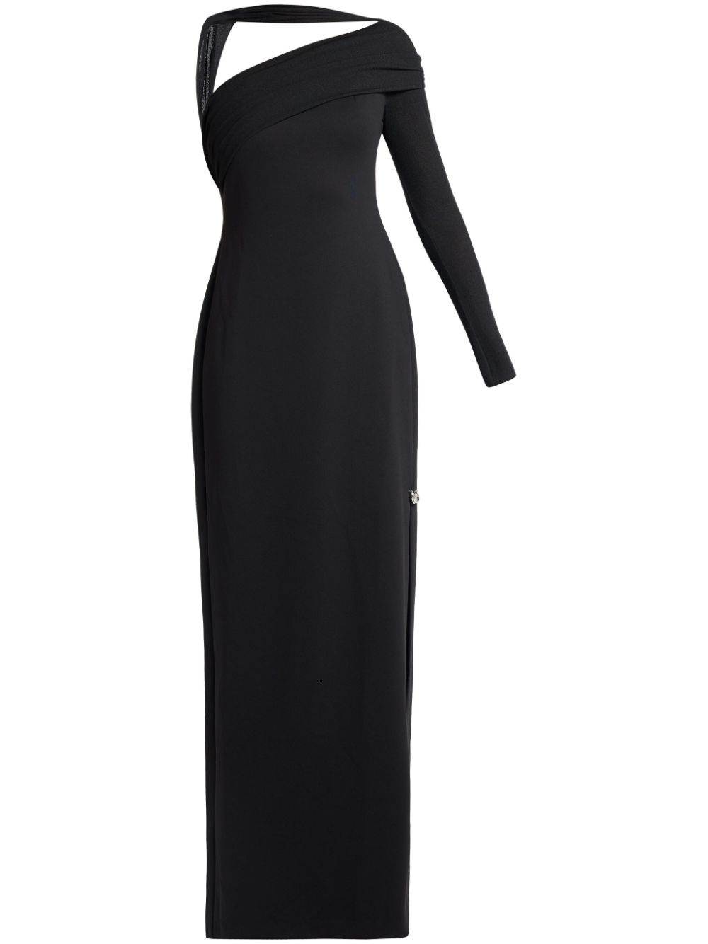 One-shoulder maxi dress - Black
