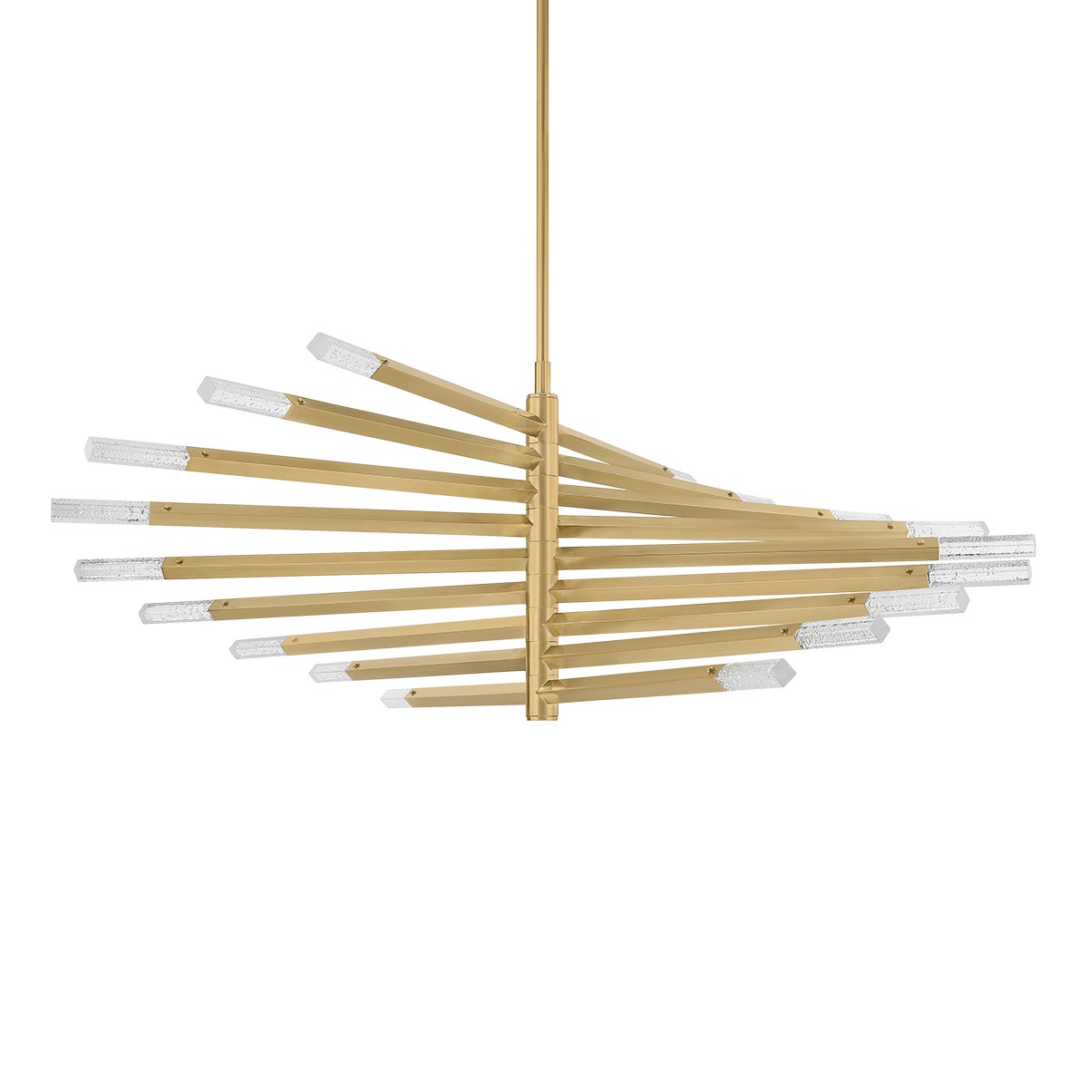 Vintage Brass LED Chandelier from the Strasbourg Collection