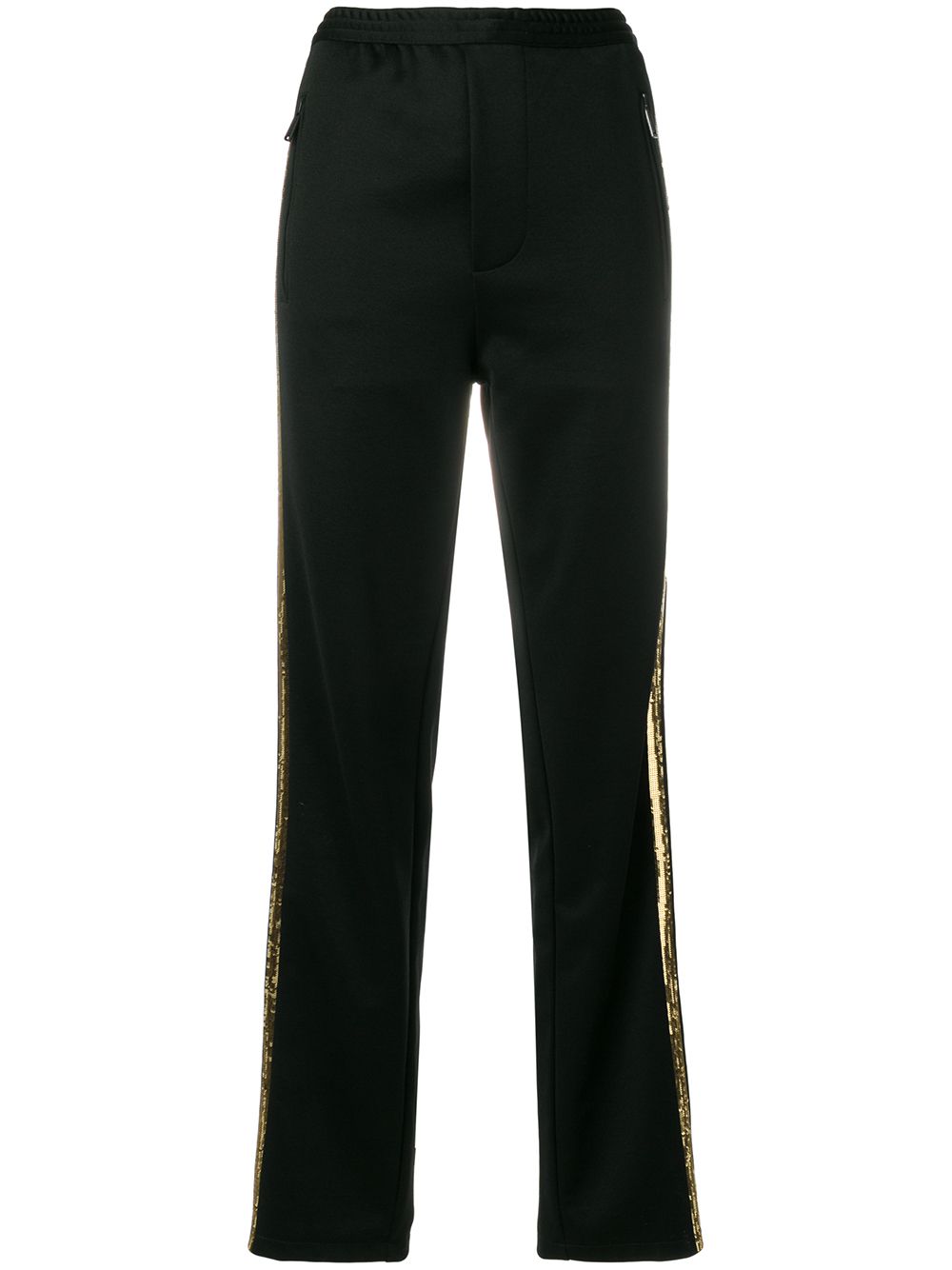 Sequin embellished track pants - Black