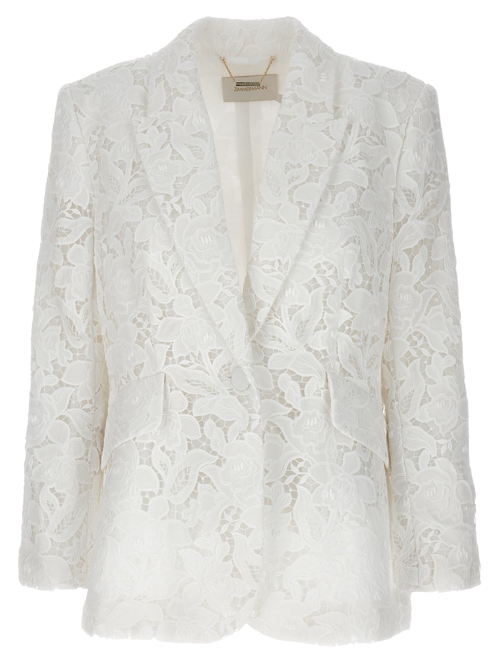 Natura Lace Blazer — White
