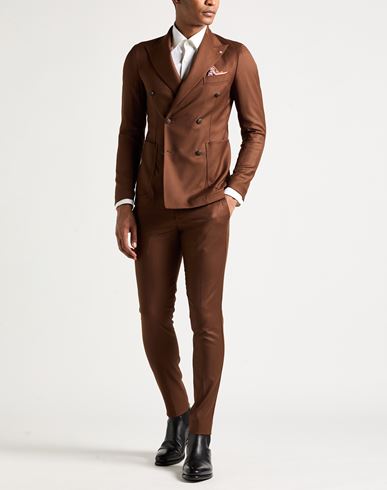 Man Suit Brown Size 36 Polyester, Viscose, Elastane