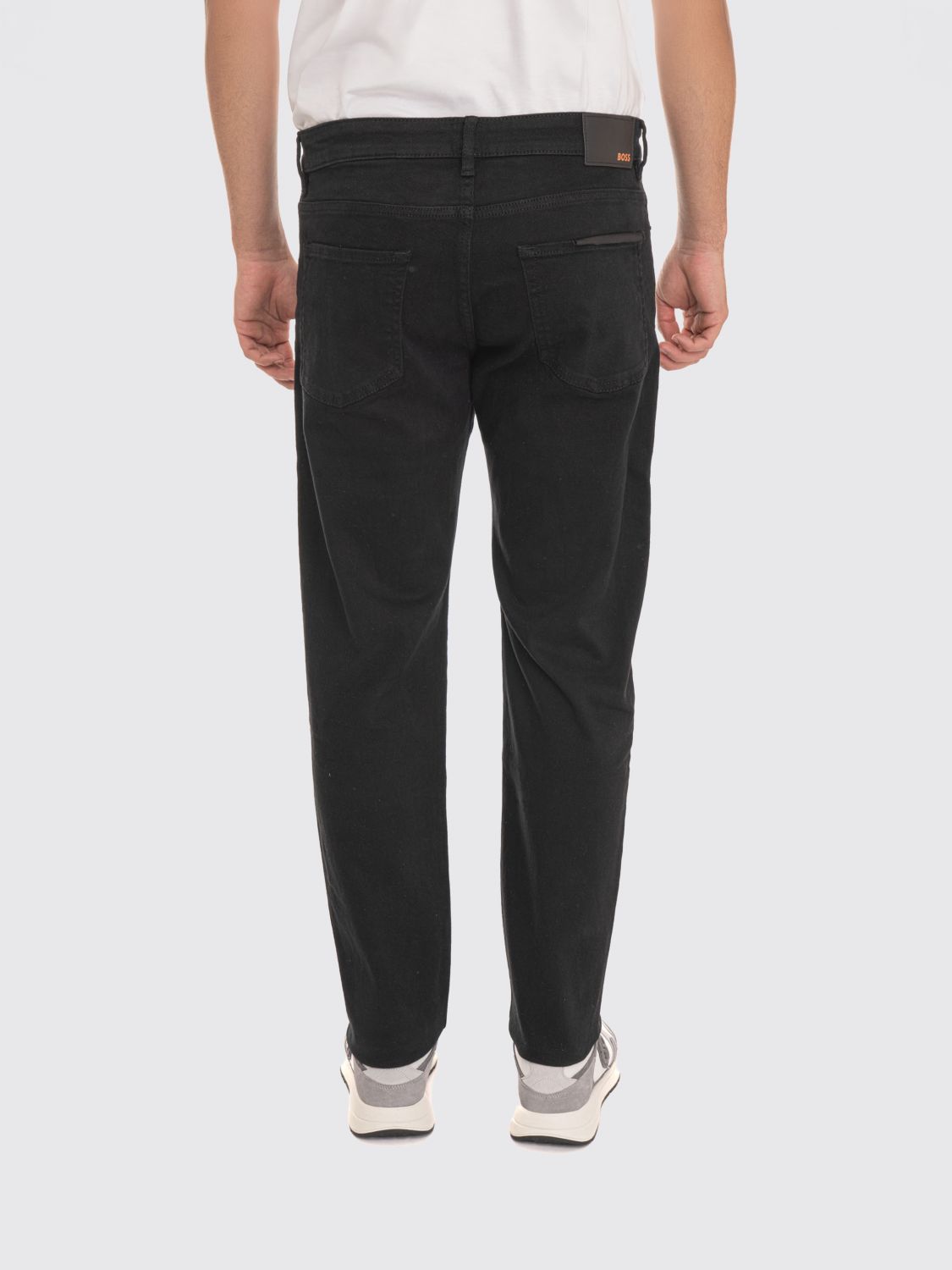 High-rise straight-leg jeans - Black