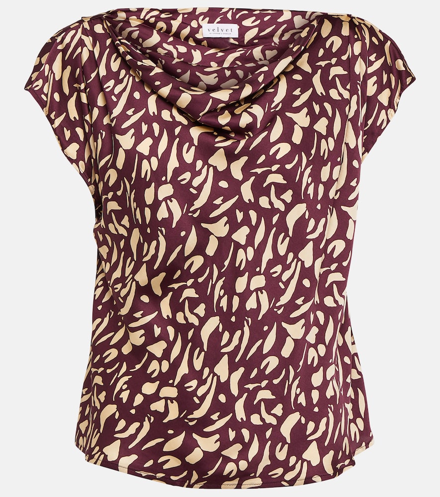Velvet Devi printed satin top