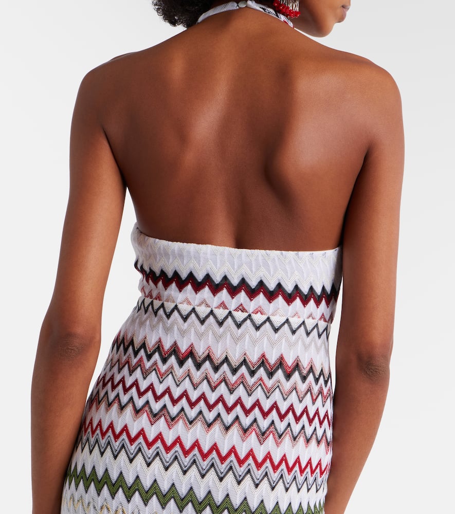 Zigzag knitted maxi dress