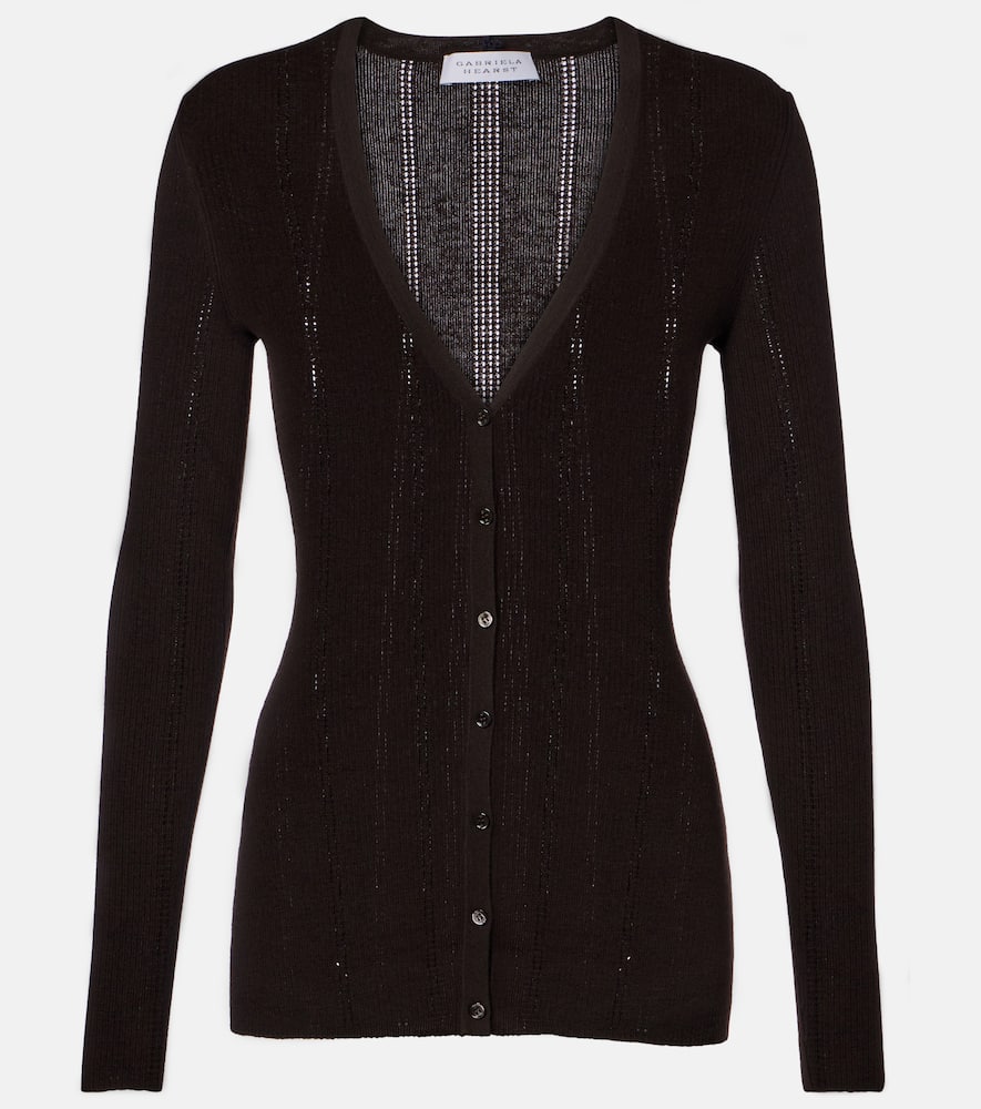 Lillian rib-knitted wool cardigan