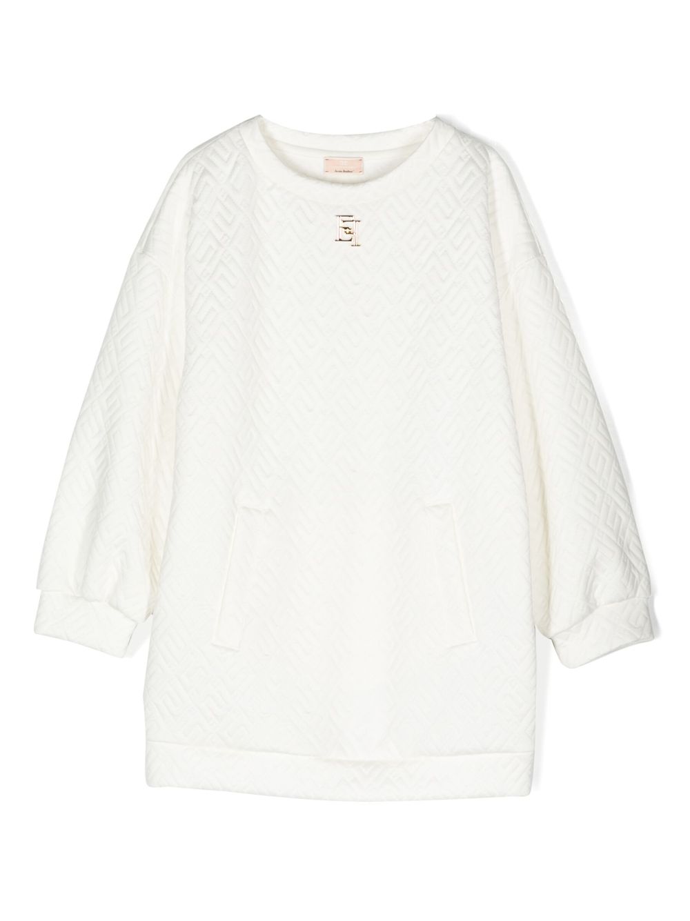 Monogram-jacquard midi dress - White