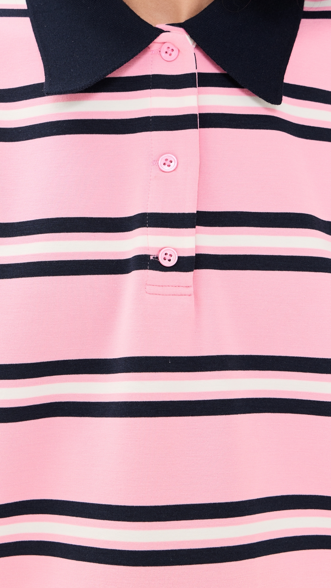 Stripe Short Sleeve Knit Top Pink