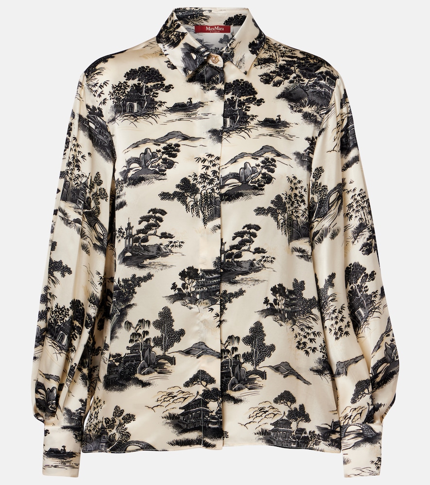 Vetro printed silk satin shirt