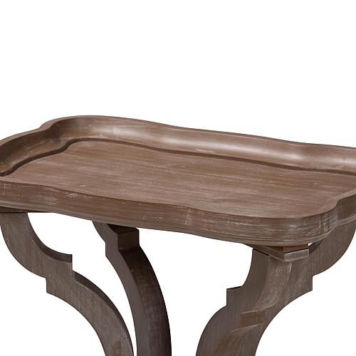 Yannick French Country Wood End Table w/Tray Top