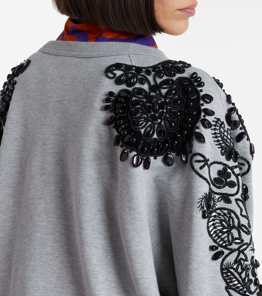 Embellished cotton jersey sweatshirt