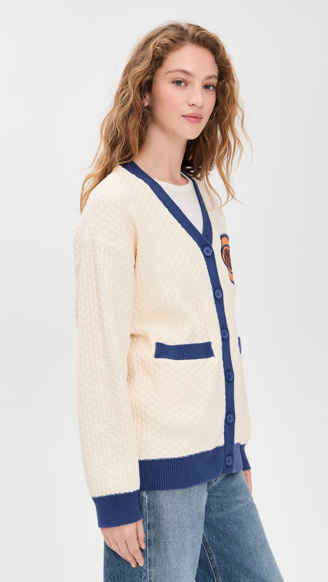 Knit Cotton Varsity Sweater Knicks Sugar