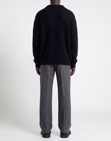 Family First Milano Man Sweater Black Size L Mohair wool, Polyamide, Polyacrylic