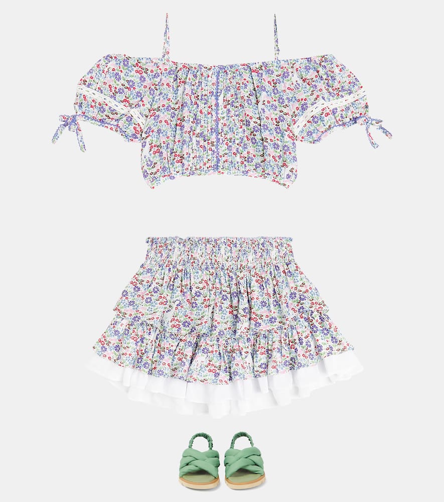 Bonny floral pleated crop top