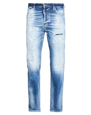 Man Jeans Blue Size 34 Cotton, Elastane