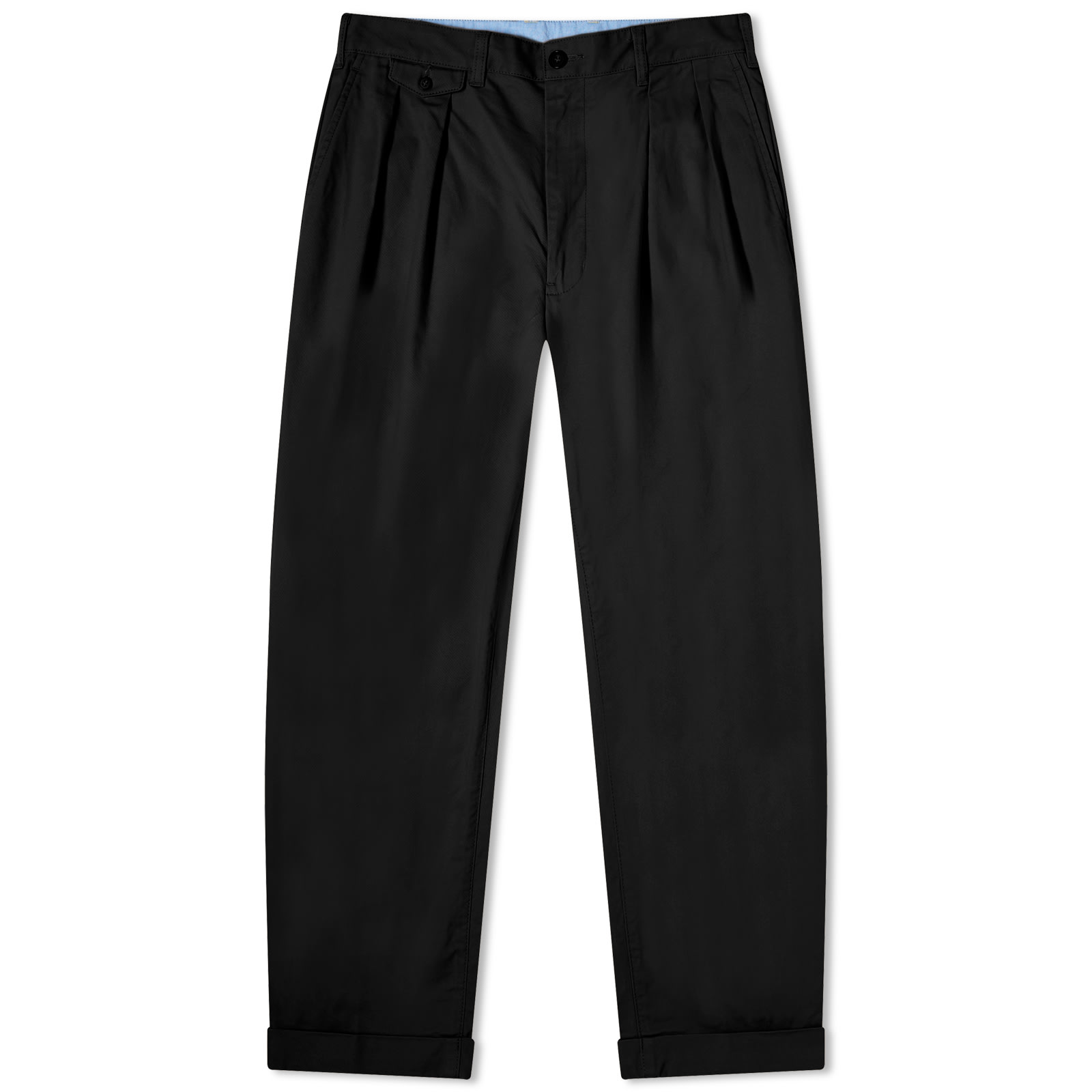 BEAMS PLUS Men's 2 Pleat Chino in Black